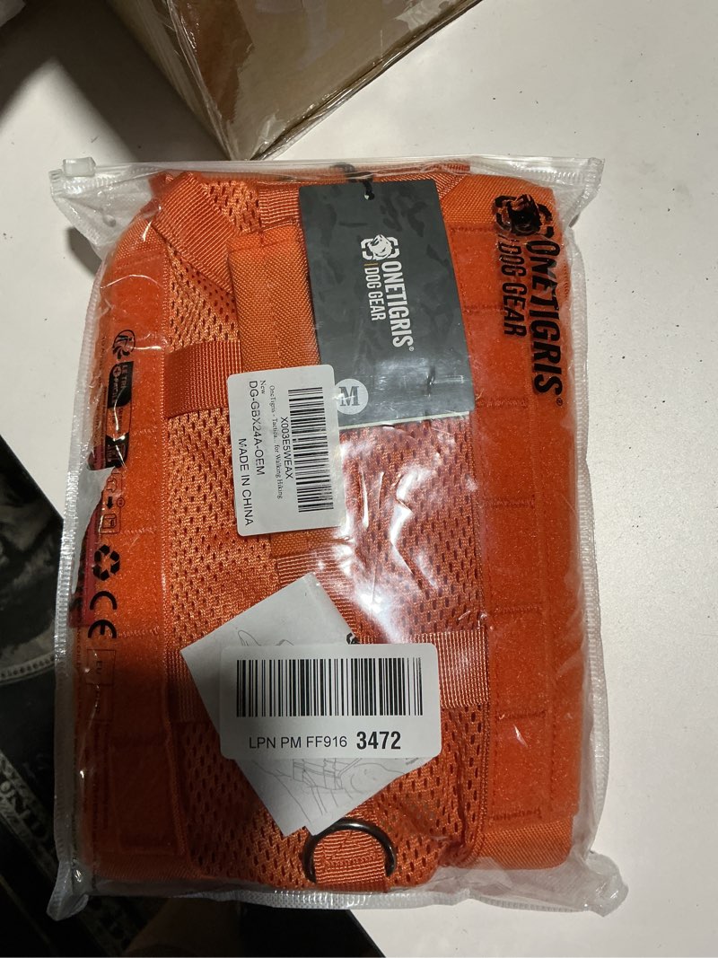 Condition photo showing Good Condition for onetigris - tactical dog harness no pull for medium dogs, breathable mesh design, service dog vest with handle and molle bags, adjustable suit for walking hiking orange m