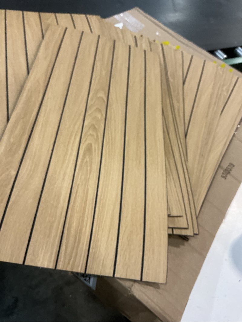 Condition photo showing Good Condition for WADILE PVC Wood Grain Panels for Wall, 12 X24” Soundproof Peel and Stick Wall Panels, Cover , Light Oak 20 pieces