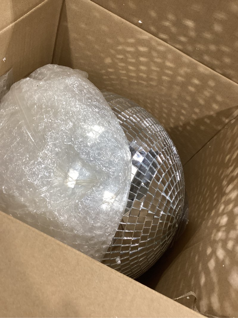 Condition photo showing Good Condition for Youdepot Disco Ball 12-Inch – Large Hanging Mirror Ball Disco Ball Decor for Disco Party Decorations, Weddings, Events, Disco Christmas Decor, and Home Celebrations 12 in