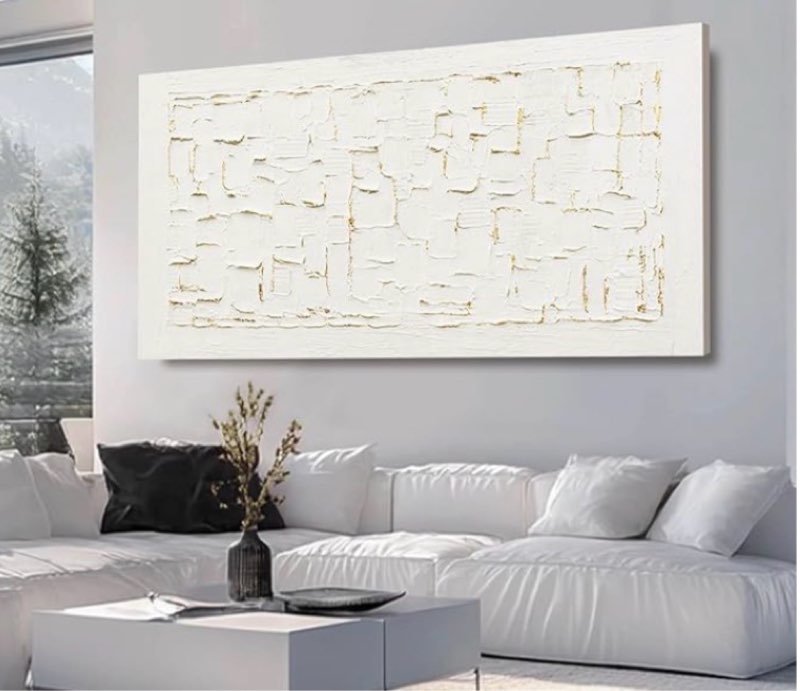 SOUGUAN Neutral Wall Art Modern Wall Decorations Minimalist Canvas Paintings 29"x58" Hand Painted Artwork for Bedroom Kitchen Pictures 58”x 29”