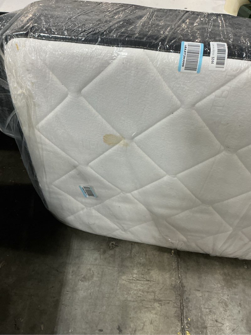 Condition photo showing As Is for yantan twin mattress10 inch: medium firm hybrid twin size mattress for contour comfort, spine support, pressure relief, memory foam and zoned pocket springs twin bed mattress in a box, certipur-us 10 inches twin