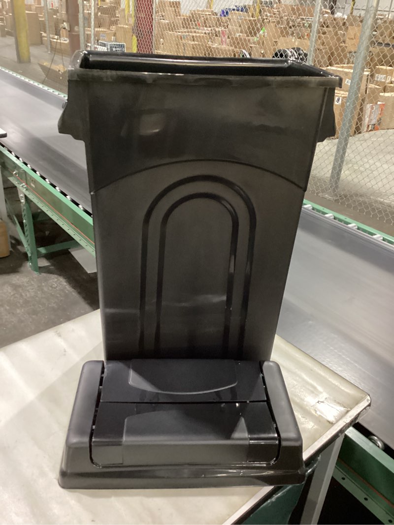 united solutions highboy waste container with swing lid, 23 gallon, space saving slim profile and ea