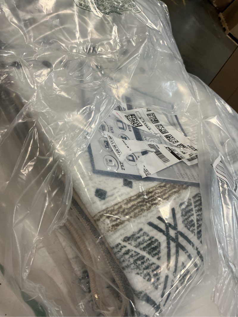 Condition photo showing Good Condition for bestsweetie 5x7 area rugs for living room washable moroccan farmhouse neutral geometric low pile non-slip soft print pattern rug for bedroom kitchen dining room entryway black/brown black/brown 5' x 7' (rectangular)