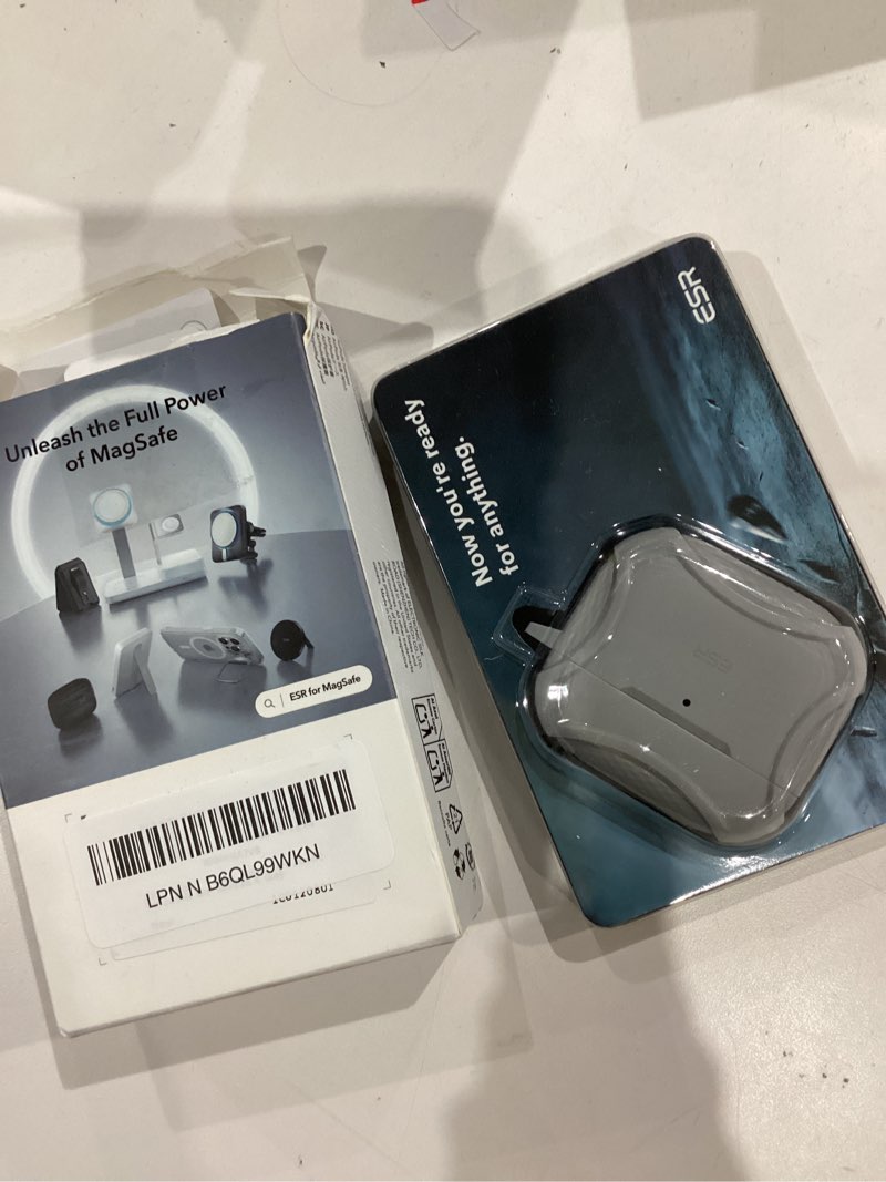 Condition photo showing Good Condition for ESR for AirPods 4 Case, Compatible with AirPods 4th Generation Case (2024), Compatible with MagSafe, Powerful Drop Protection, Magnetic Lid, Cyber Series, Desert Titanium,Gray Gray AirPods 4 Case