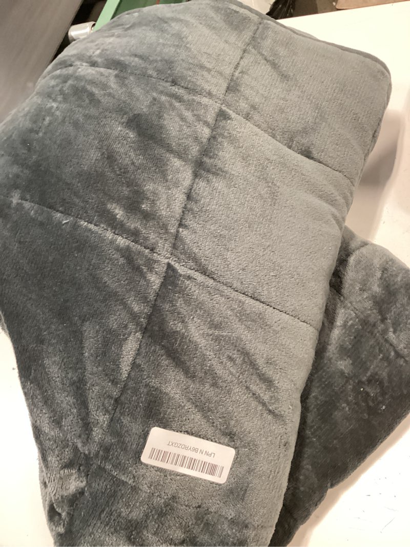 Condition photo showing As Is for weighted blanket 20 lbs 60x80 inches, sherpa fleece throw blanket for winter, fuzzy fluffy soft cozy heavy blanket for couch sofa, plush thick and warm blanket queen size bed grey 60"x80" | 20 lbs