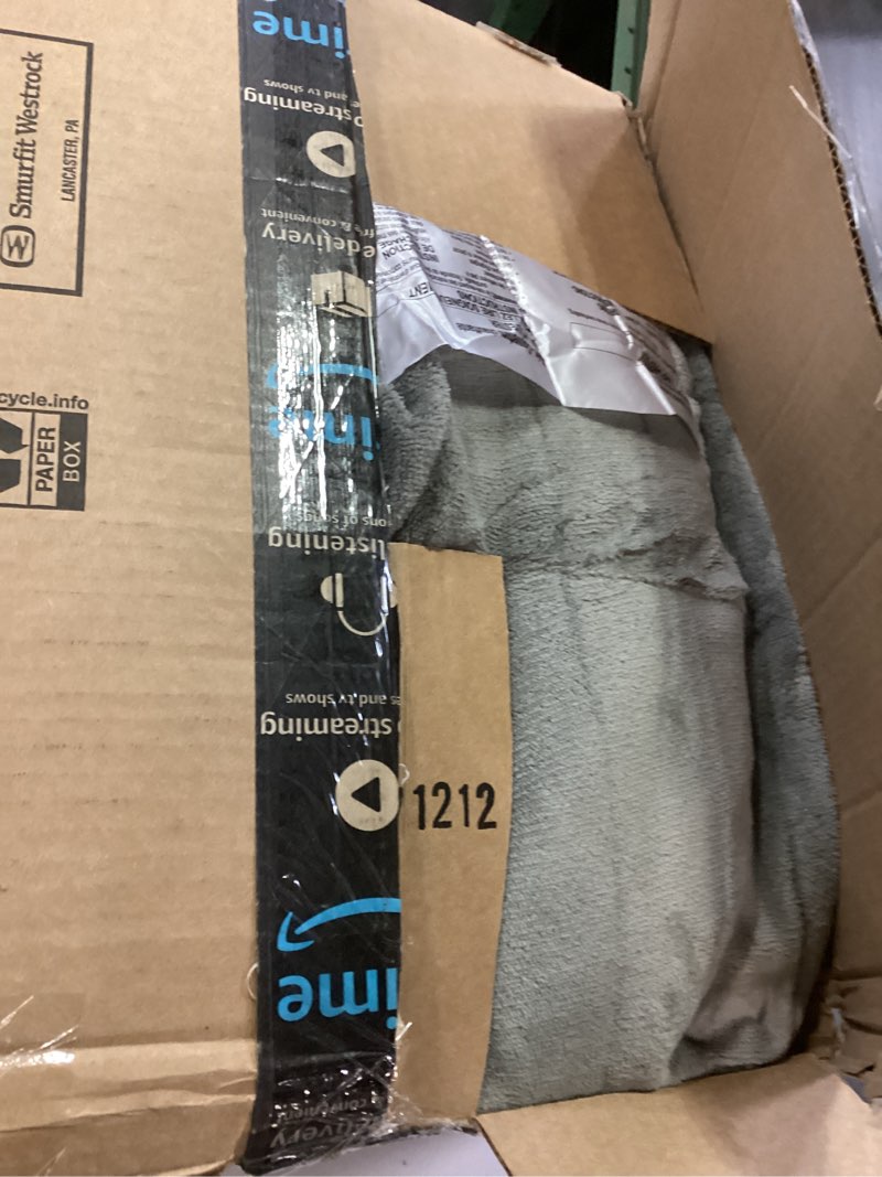 Condition photo showing As Is for Electric Heated Blanket Full Size 72"x84" - Dual-Sided with Microplush & Sherpa Fabric, 4 Heat Settings & 10 Hours Auto Off, Machine Washable - Light Gray 01-light Gray Full(72"x84")