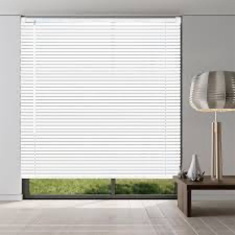 taplzmg 1" cordless mini blinds 21" w x 36" h, white vinyl blinds, horizontal light filtering, windo