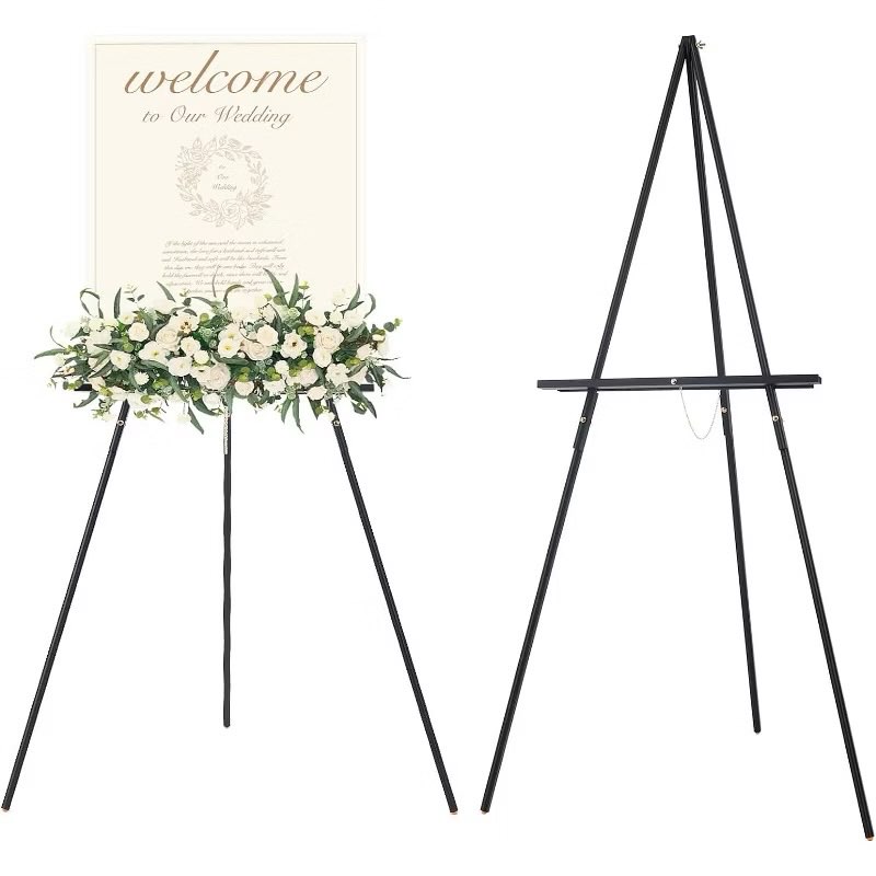 Shop all Meeden MEEDEN Beech Wood Display Wedding Easel Stand, Max Height 64'' Holds Up to 40"/11lb, Walnut Wooden A-Frame Tripod Studio Artist Floor Easel