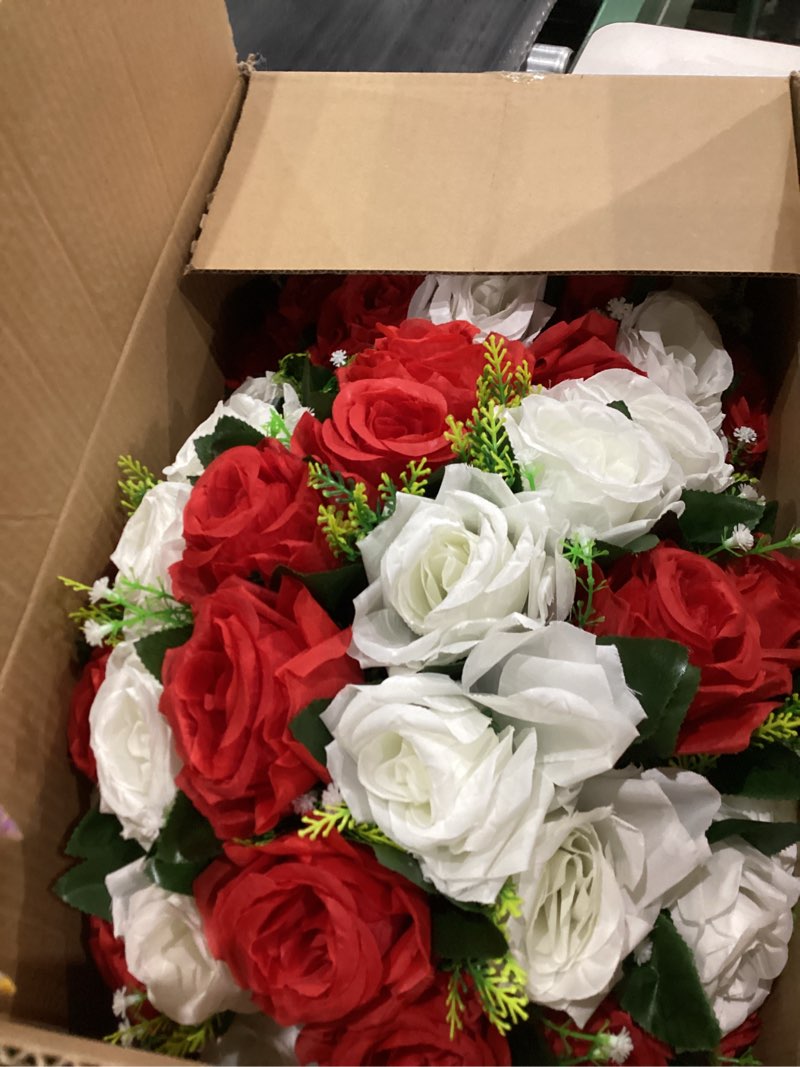 briful fake floral balls for centerpieces - 2pcs 11.8" large faux rose flower arrangement silk flowe