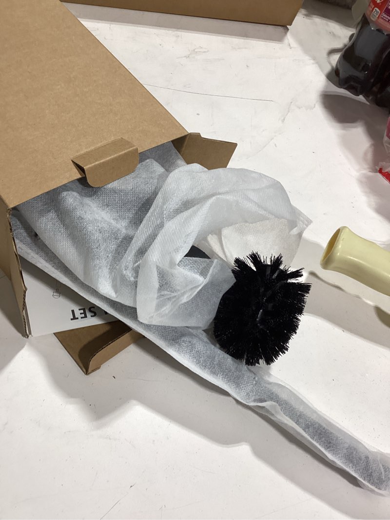 Condition photo showing New/Like New for Toilet Brush and Holder Set, Stainless Steel Toilet Bowl Brush with 16.5" Long-Reach Handle, Tilted Canister with Concealed Brush Head & Anti-Splash Shield for Bathroom Cleaning, 1 Spare Head Included