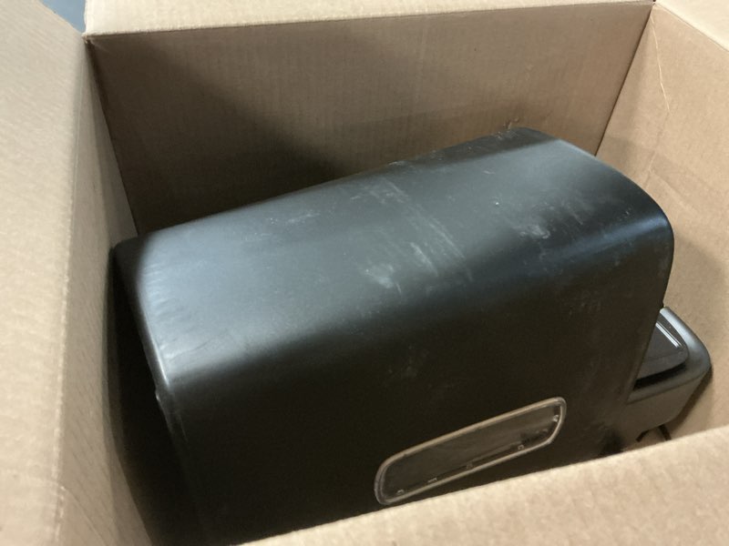 Condition photo showing As Is for Amazon Basics Cross Cut Paper and Credit Card Shredder, 12 Sheet (New Model), Black 12 Sheet Black