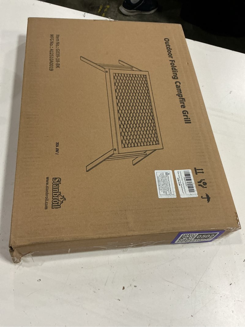 Condition photo showing New/Like New for stanbroil folding campfire grill grate, outdoor portable camping grill for camping cooking fire pit, 17.5" x 12.2"