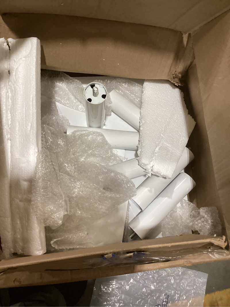 Condition photo showing As Is for Nidouillet 9-Tier Metal Spine Bookshelf, Adjustable Vertical Tower for Books, Tall & Narrow Ladder Bookcase, Space-Saving Multipurpose Corner Storage Shelf, Display Stand (White, 9 Tier) White 9 Tier