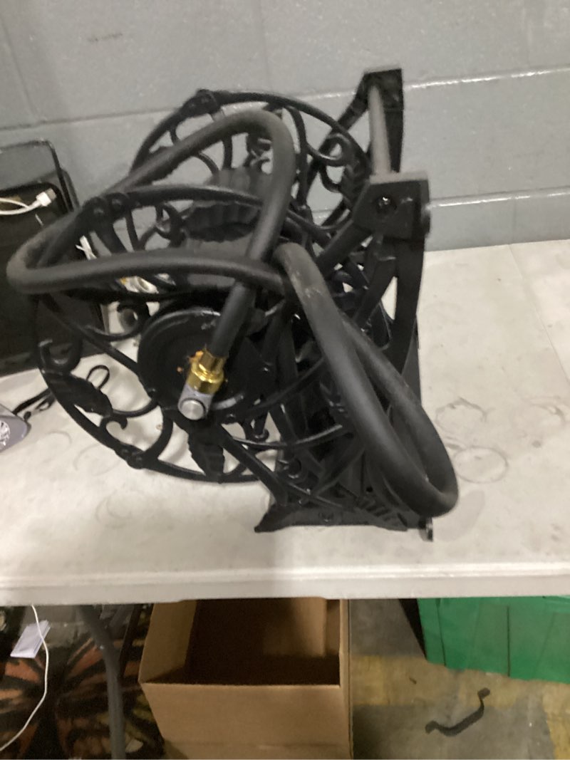 Condition photo showing As Is for style selections aluminum 125-ft wall-mount hose reel