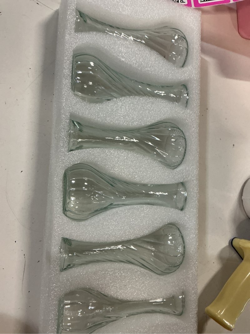 Condition photo showing New/Like New for sandraheer glass bud vases in bulk set of 24, small glass vases for flowers mini clear bud vases for centerpieces vintage vases for wedding home table decorations