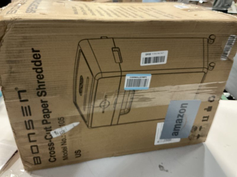 Condition photo showing New/Like New for BONSEN Heavy Duty Paper Shredder, 24-Sheet Cross-Cut Shredder, 40-Min Continuous Running Time, Commercial Grade Shredder for Office, 9-Gallon Big Basket, 55dB Super Quiet, P-4 High Security (S3105)