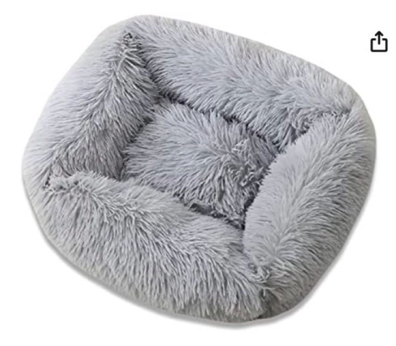 (Unknown size)Super Soft Dog Bed Kennel Space Fluffy Cat House Warm Comfortable Sleeping Cushion Mat Sofa Washable Puppy Long Plush Light Grey L 80 x 70 x 18 cm Spain