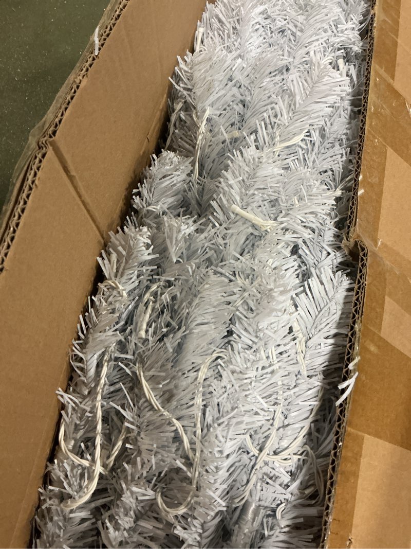 Condition photo showing Good Condition for Best Choice Products 7.5ft Premium White Hinged Artificial Holiday Christmas Pine Tree for Home, Office, Party Decoration w/ 1,350 Branch Tips, Easy Assembly, Metal Hinges, Foldable Base