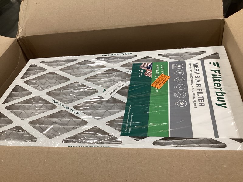 Condition photo showing Good Condition for filterbuy 14x24x1 air filter merv 8 essential dust & allergy defense (6-pack), electrostatic pleated hvac ac furnace filters replacement (actual size: 13.38 x 23.38 x 0.75)