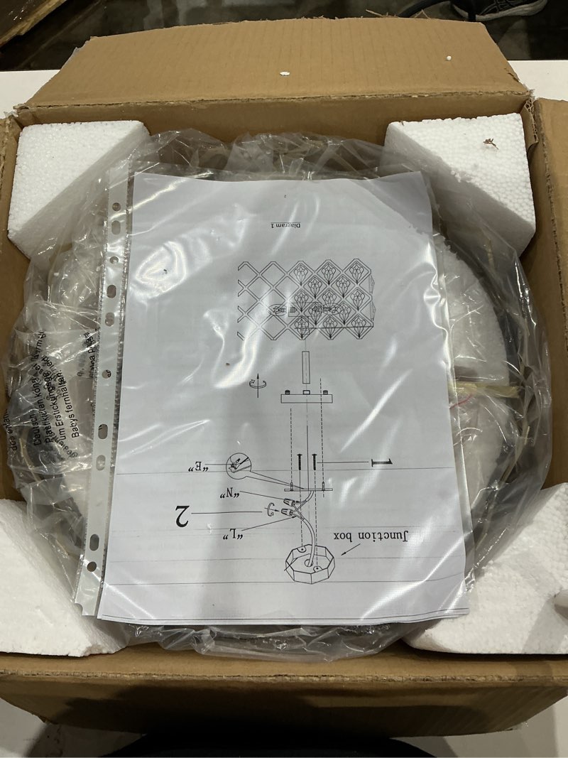 Condition photo showing New/Like New for wuzups crystal chandelier 3-light semi-flushmount ceiling light modern lighting fixture for bedroom storageroom hallway bar kitchen dinning living room bathroom, 13.4" wide 11" high, gold, e12 base ceiling light, 13.4" wide 11" high gold