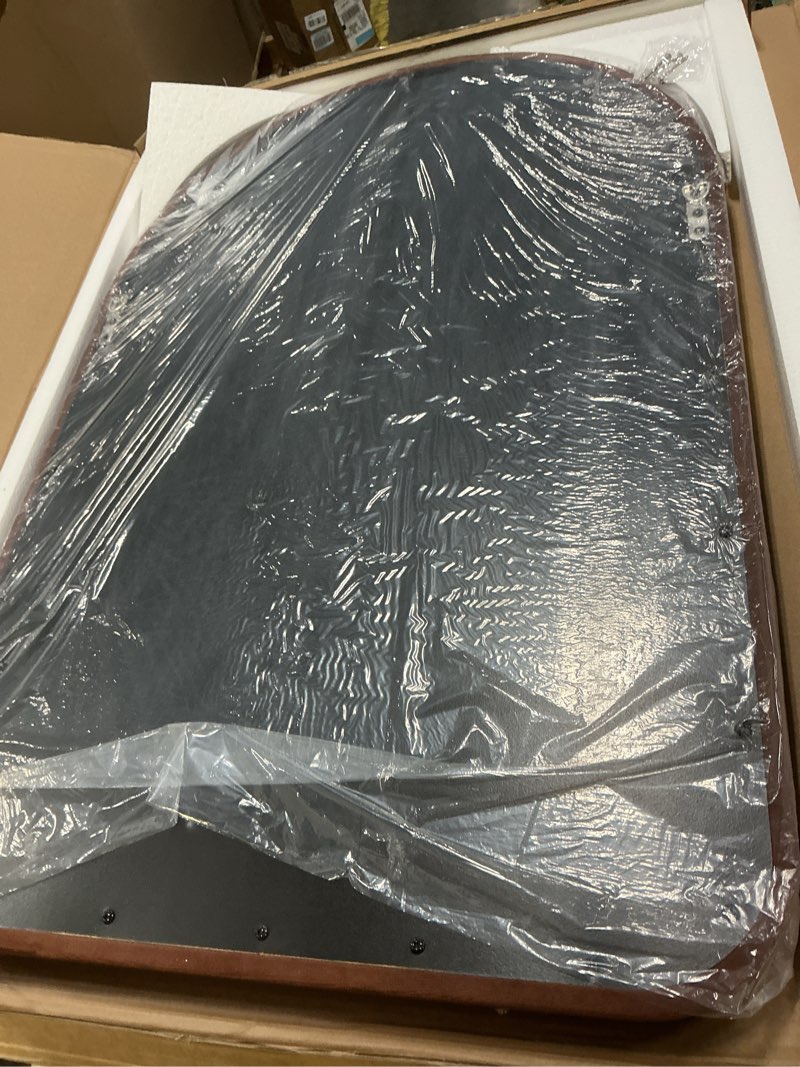 Condition photo showing Good Condition for 36x24 Delma Arched Full Length Mirror, Free Standing Floor Plush Flannel Frame Mirror for Leaning or Hanging, Soft Touch Bedroom & Living Room Decor, Dark Brown Dark Brown 36\\\"L x 24\\\"W