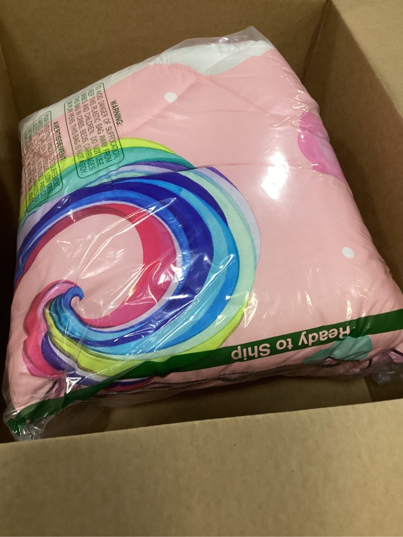 Condition photo showing Good Condition for wowelife unicorn toddler bedding set for girls, rainbow 4 piece toddler bed sheets sets pink toddler comforter set kids bag in a bag with comforter, flat sheet, fitted sheet and pillowcase, pink rainbow toddler(4 pcs)