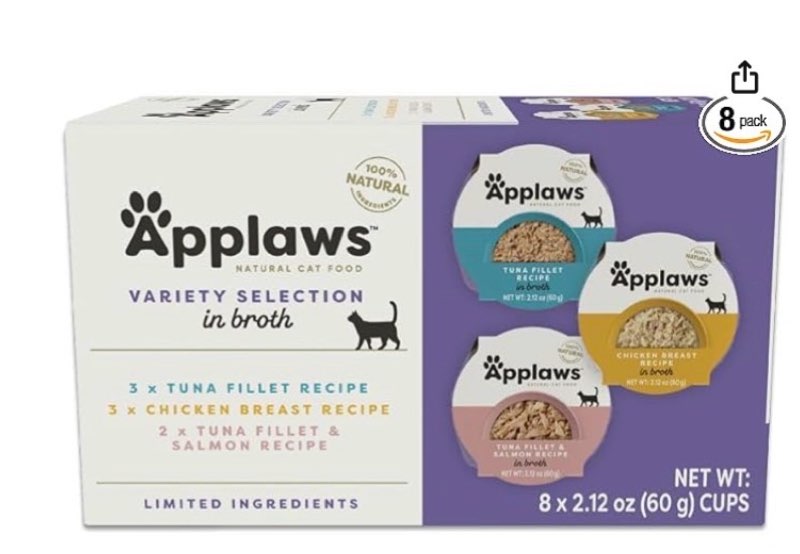 (best by /25/jun/2027) applaws natural wet cat food in broth, limited and natural ingredients, high protein with no artific