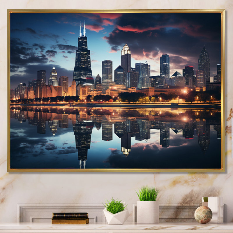 \" Chicago Beautiful Cityscape II \"Black 