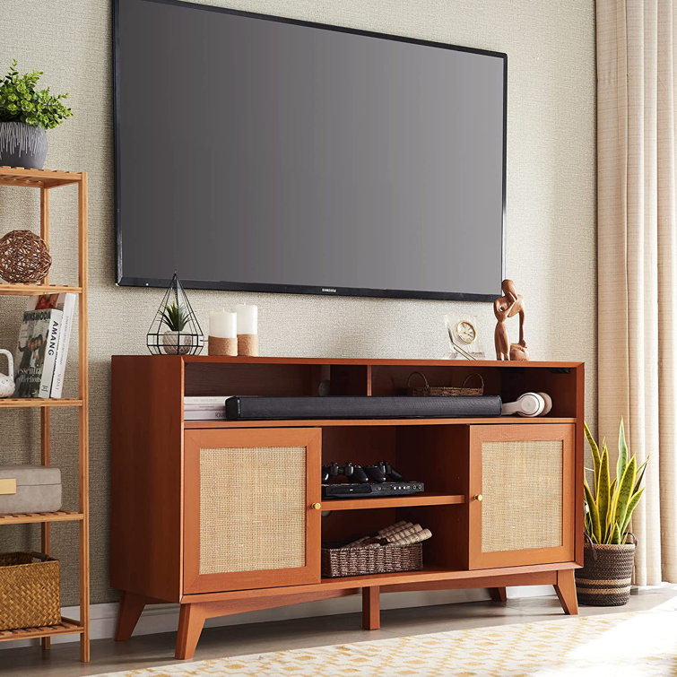 Selda 2 - Door TV Stand For TVs Up 65", Wood Media Console With Adjustable Shelf