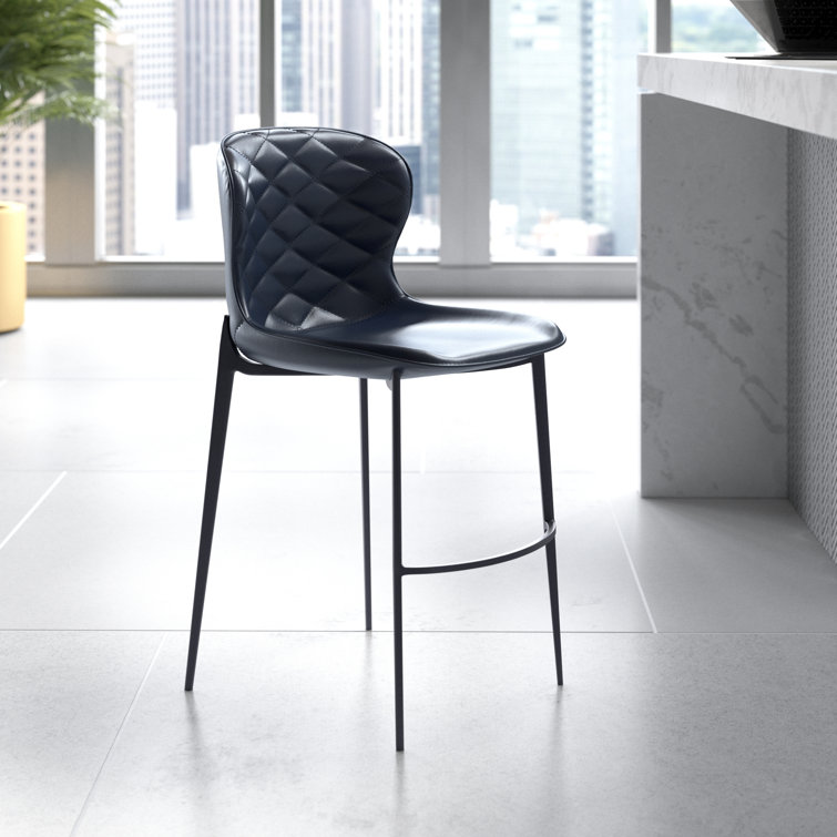 May vary Albert Upholstered Counter Stool with Metal Frame