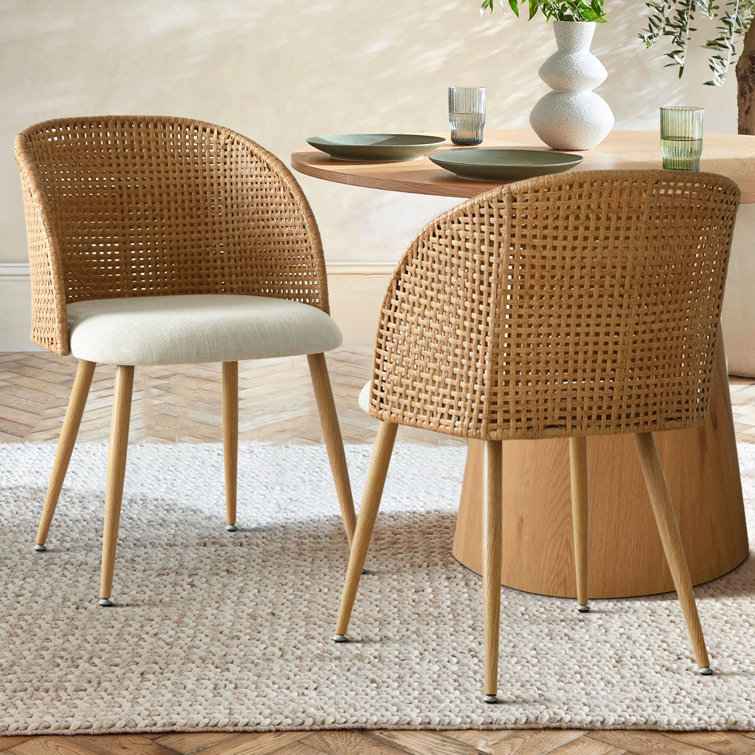 Donoho Rattan Upholstered Side Chair (Set of 2) only 1 pcs 