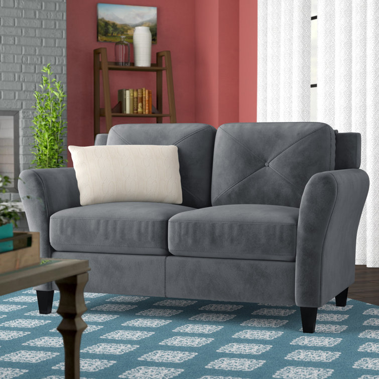 ( similar ) Ibiza 57.87\" Round Arm Tufted Back Loveseat