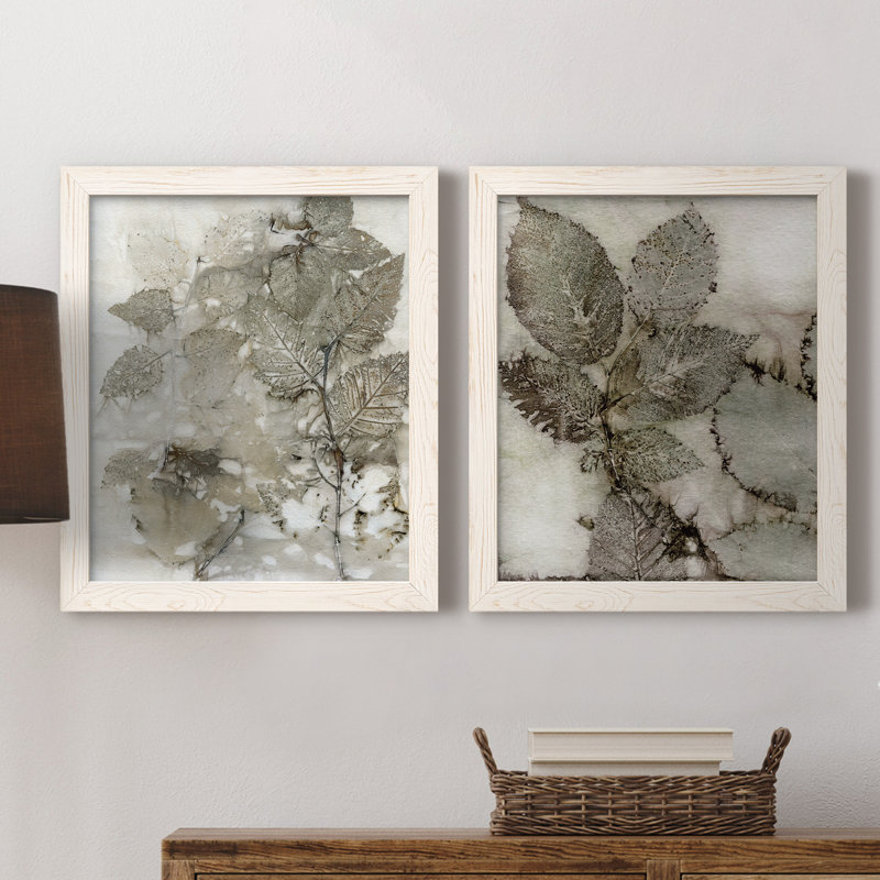 \" Birch Leaves I \" 2 - Pieces Painting Print( 20” x 17” inch)