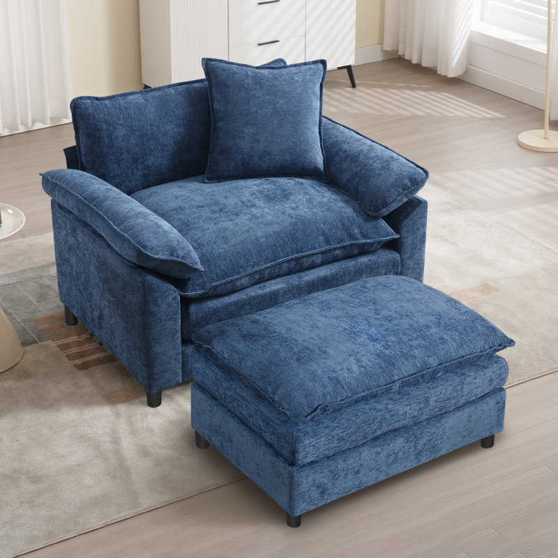 Chenille Oversized Accent Armchair