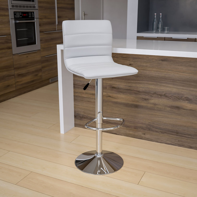 ( 2 chairs )Clift Modern Upholstered Adjustable-Height Barstool with Footrest