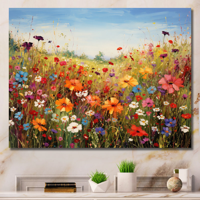 Colorful Wildflowers Meadow Blooms I - wildflowers canvas wall art