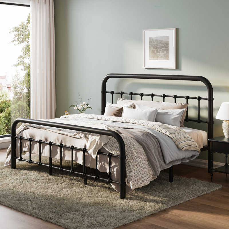 Kawamoto Metal Platform Bed king
