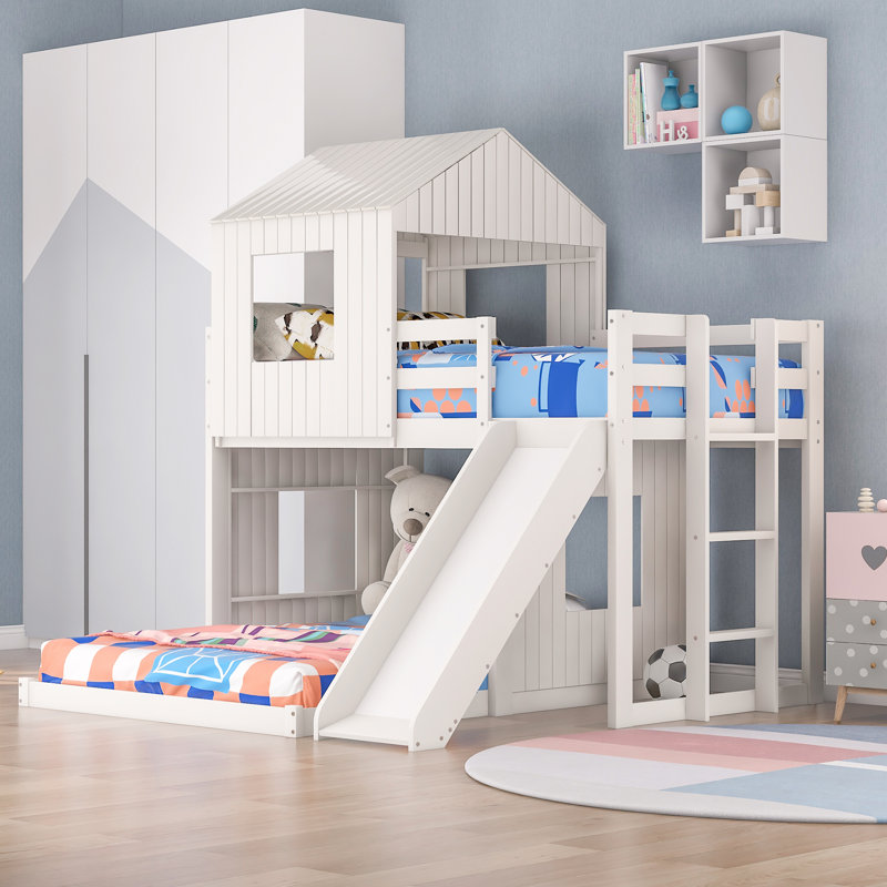 Wooden Twin over Full L-Shaped Bunk Beds Harper Orchard ( incomplete box 2 of 2 )