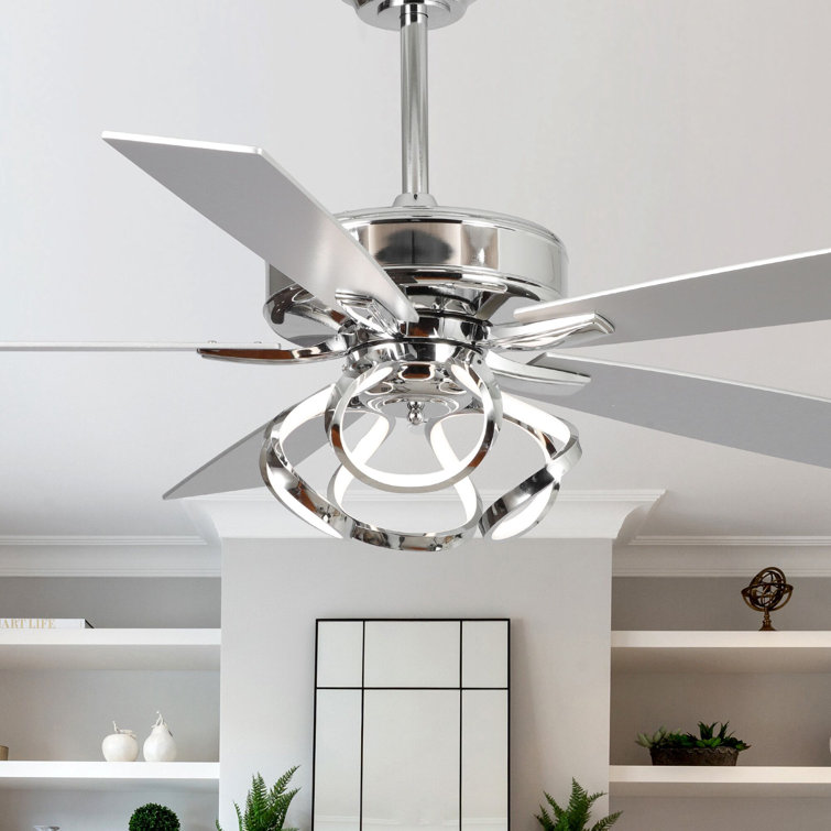 Chantalle 52" 5 - Blade Ceiling Fan with Dimmable 3CCT LED Lights and Remote Control