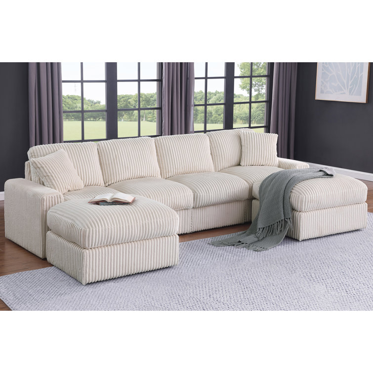 (Incomplete) (side piece) Tolzmann Sectional Sofa With 2 Ottomans