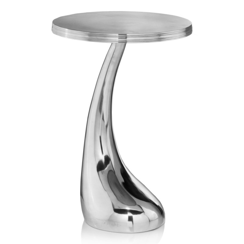 Cadencia 21" Silver Aluminum Round End Table