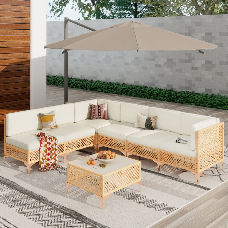 ( incomplete ) 7 Piece Wicker Patio Furniture Set