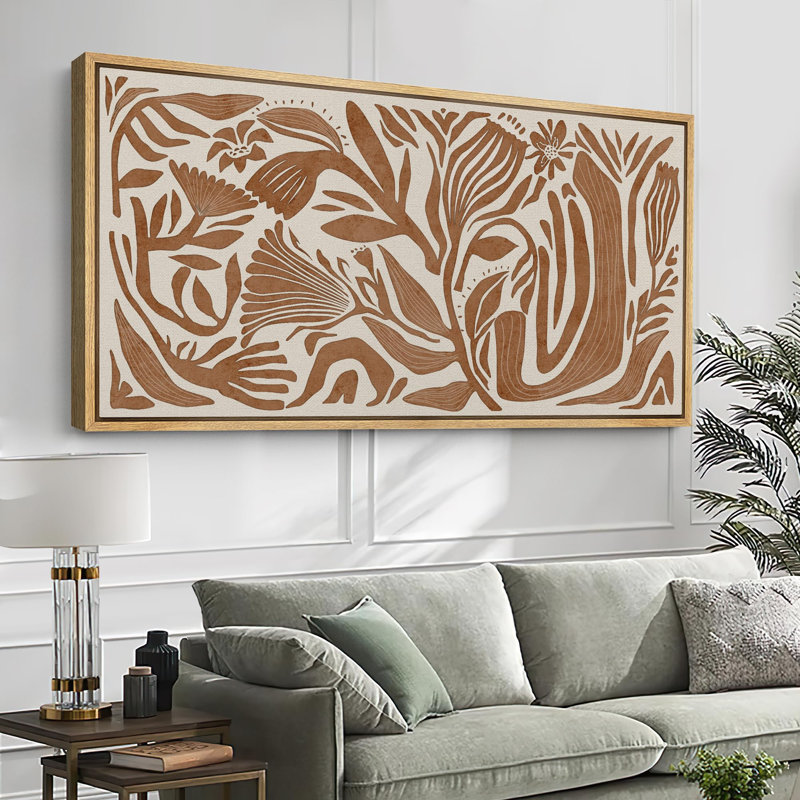 Modern Botanical Illustration in Earth Tones Modern Art