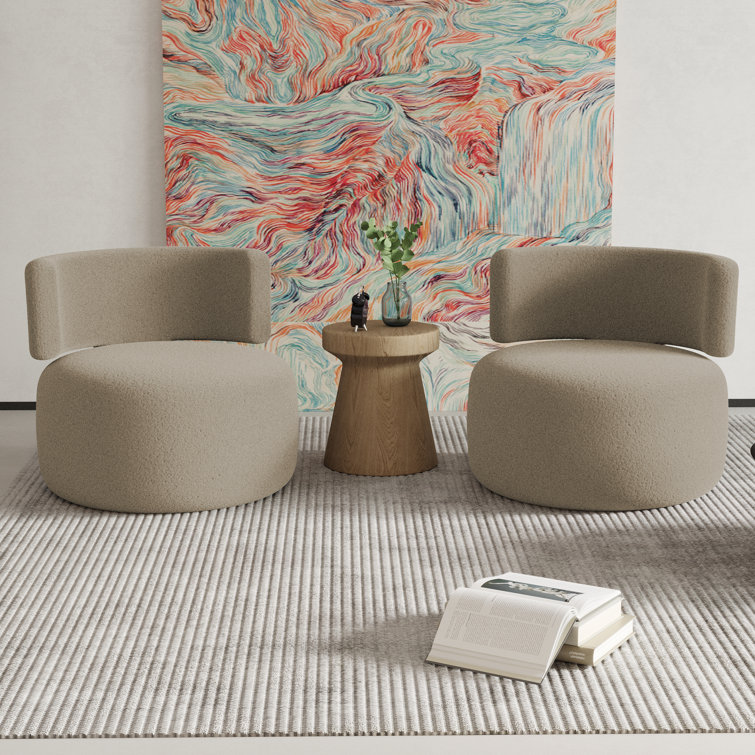 Caidee Upholstered Swivel Accent Chair (Set of 1) 