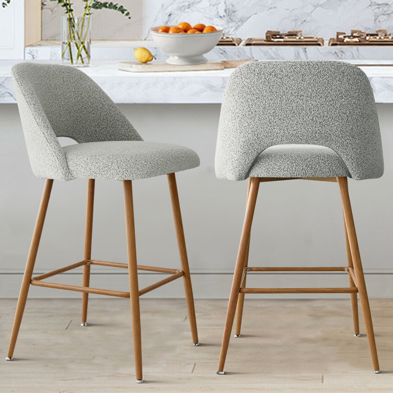 2 Pieces Camarda 27'' Boucle Counter Stool (Set of 2)