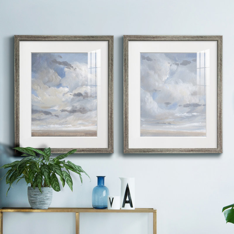 " Sky Blue I " 2 - Pieces Painting Print (Set of 2)