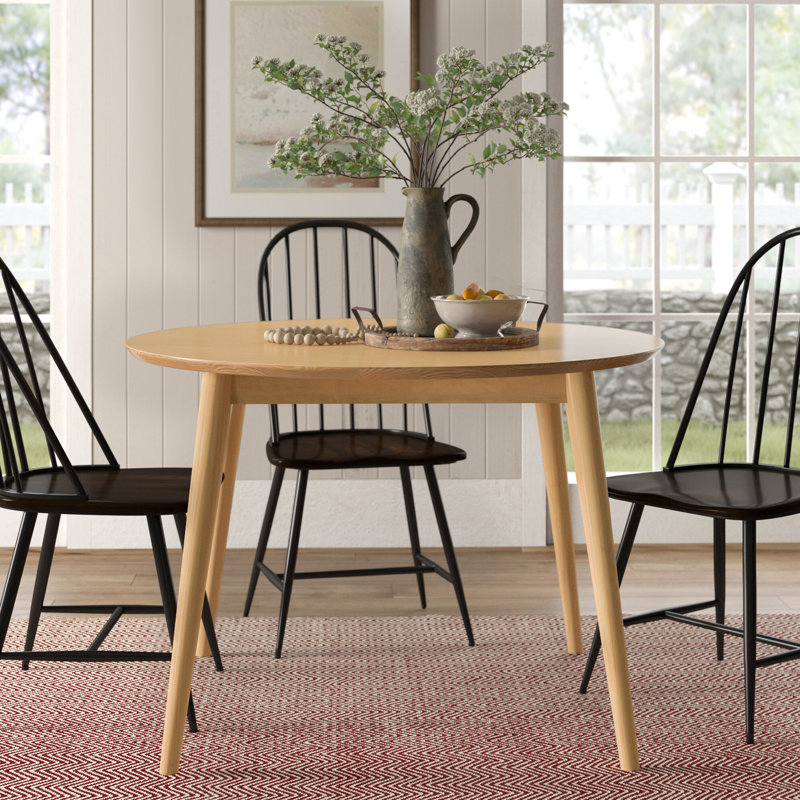 Aubrianah Pine Round Solid Wood Dining Table