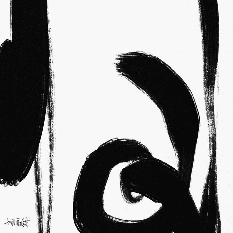 \" Black And White Abstract IV \" by Anne Tavoletti 12 X 12”
