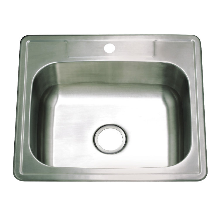 ( similar ) GKTS252281 Kingston Brass Studio 25-Inch Stainless Steel Self-Rimming 1-Hole Single Bowl Drop-In Kitchen Sink