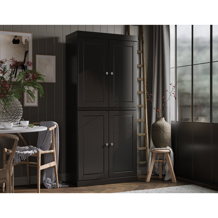 (Drawer kit Only) Bryani 100% Solid Wood 32\" Pantry Cabinet with Solid Doors and Adjustable Shelves
